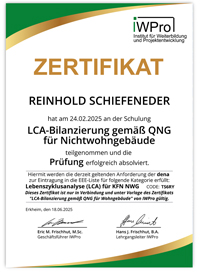 LCA-Bilanzierung gemäß QNG für Nichtwohngebäude