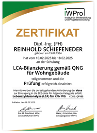 LCA-Bilanzierung gemäß QNG für Wohngebäude